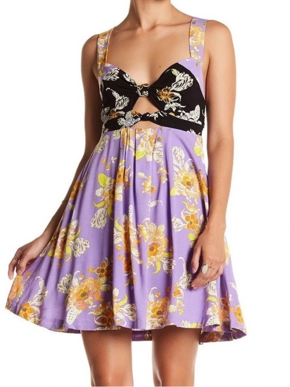 Free People Baby It’s You Floral Cutout Sundress